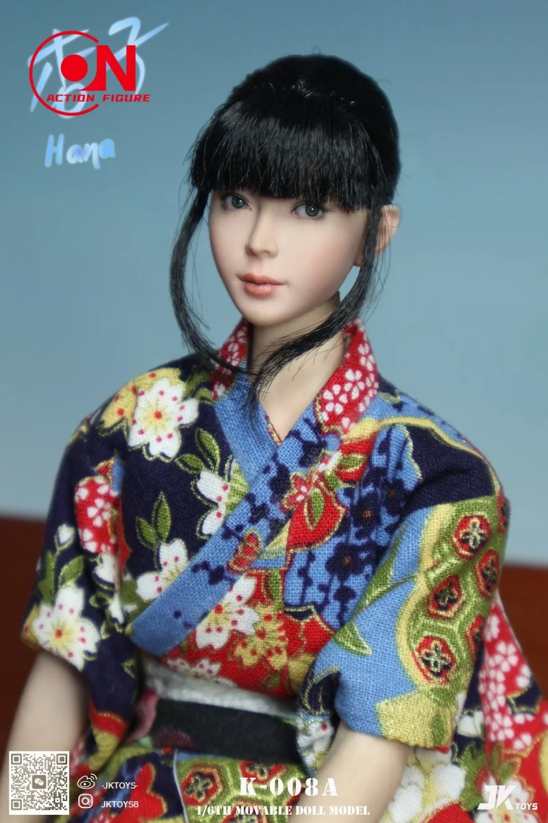 

JKTOYS 1/6 Scale K-008 Asian Beauty Xingzi Hana Movable Eyes Head Sculpt Model Fit 12" Female Soldier Action Figure Body