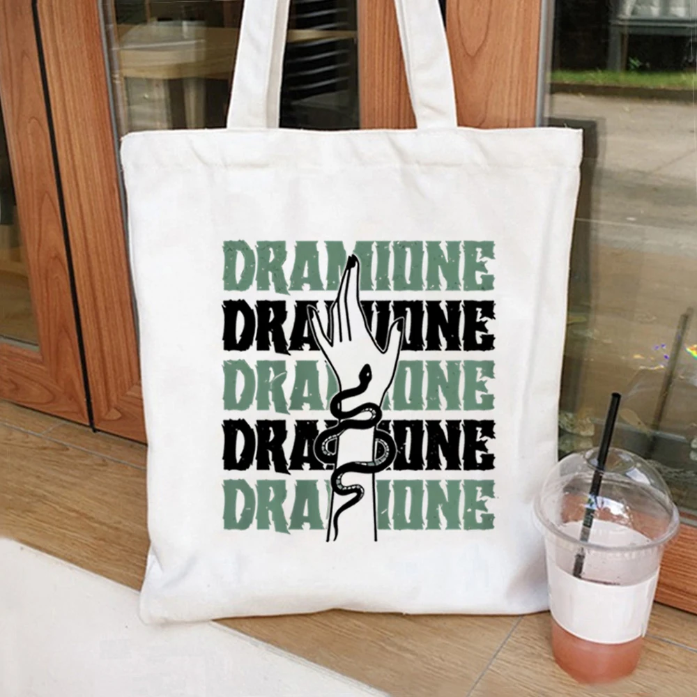 Dramione tote bag Malfoy Manor Granger Bookish Fan Book Bag Magic Wizard School HP Merch Manacled Fan Fiction Snake House Green