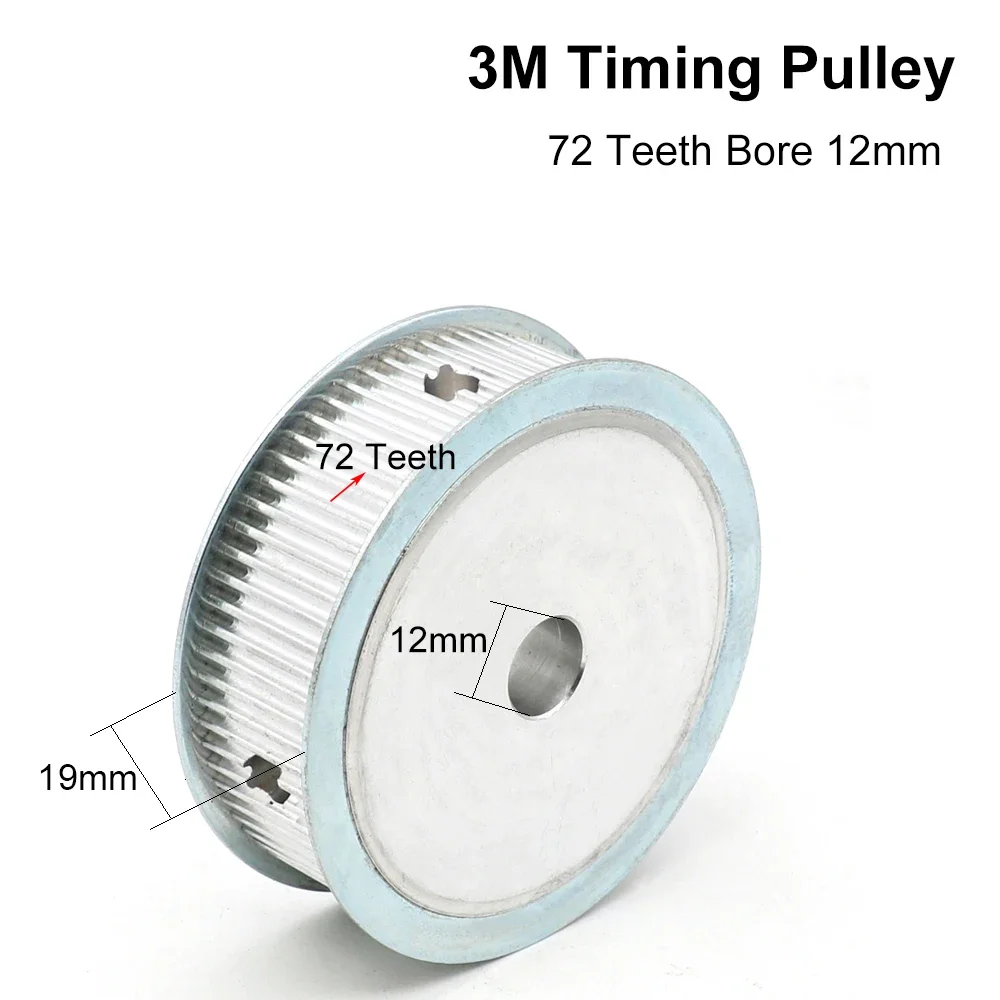 HAOJIAYI 3M72 Teeth HTD 3M Timing Pulley Bore 6/8/10/12/14/15/19/20mm for Width 20mm AF/BF Aluminium  HTD3M Synchronous Belt 72T