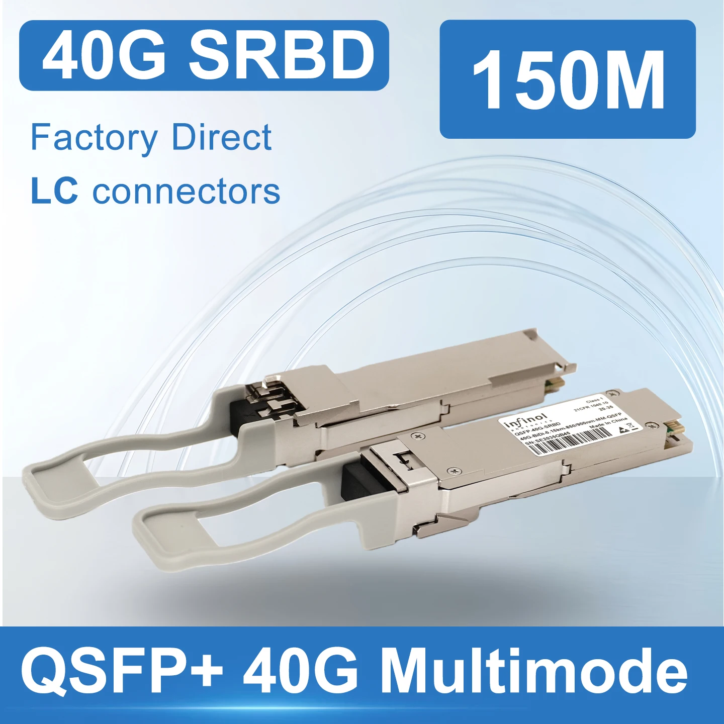 QSFP-40G-SR-BD 40G QSFP+ SRBD BIDI 850nm/900nm 150m LC Duplex Multi-mode Fiber Optical Module DDM for Cisco/Arista/Mikrotik