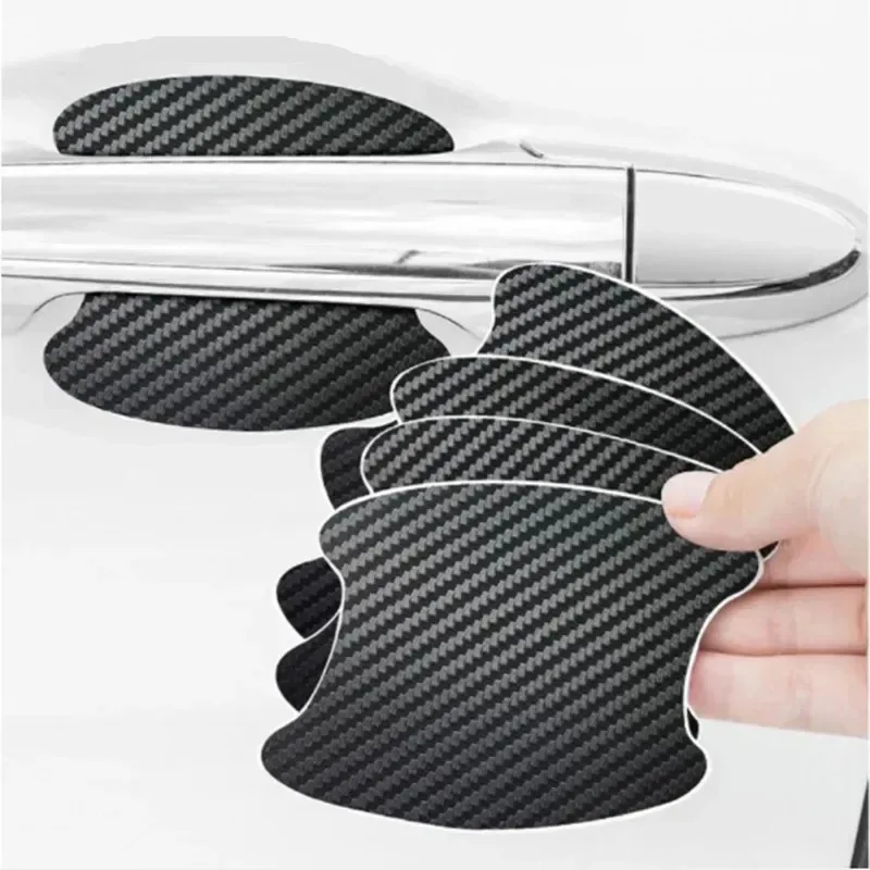 Anti Scratch Carbon Fiber Texture Car Door Handle Cup Scratch Protective Stickers Exterior Waterproof Auto Door Bowl Sticker