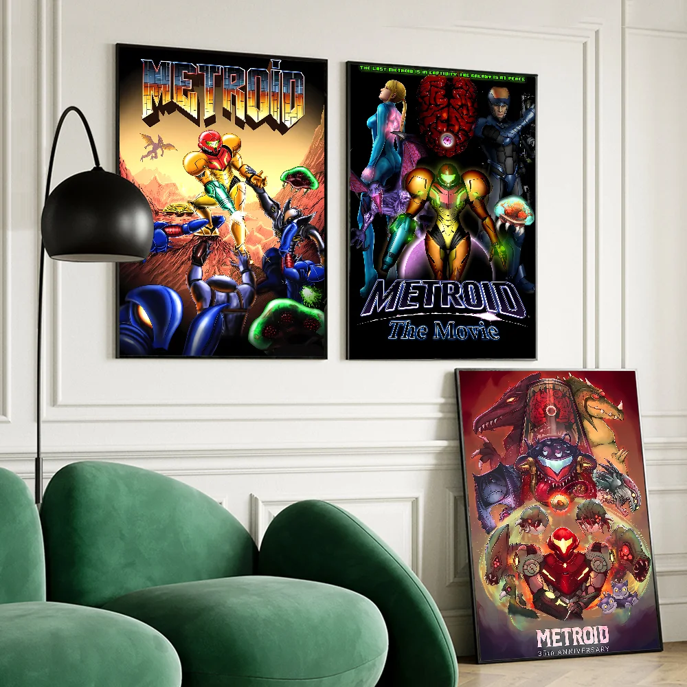 Metroid Prime Classic Vintage Posters Whitepaper Prints Posters Artwork Kawaii Room Decor