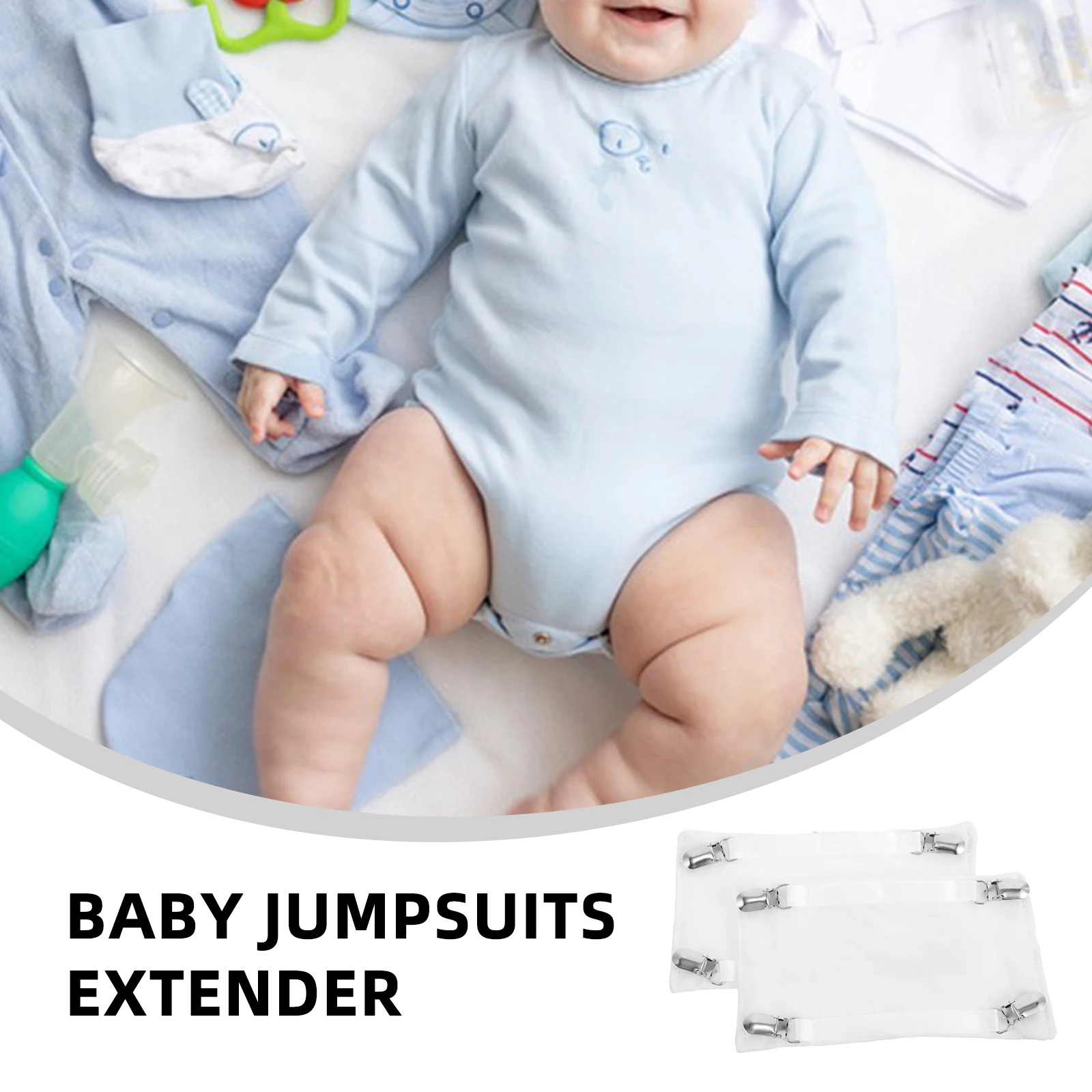 

2PCS Baby Bodysuit Extenders Soft Cotton Reusable Toddler Jumpsuits Accessories Body Suit Buckles Crawling Suits Longevity