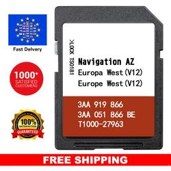 RNS315 Navigasyon Güncellemesi AZ V12 Batı Avrupa Haritası OST VW Passat/Jetta/Polo/Sharan/Tiguan GPS SD Hafıza Kartı 3AA 051866 OLUN