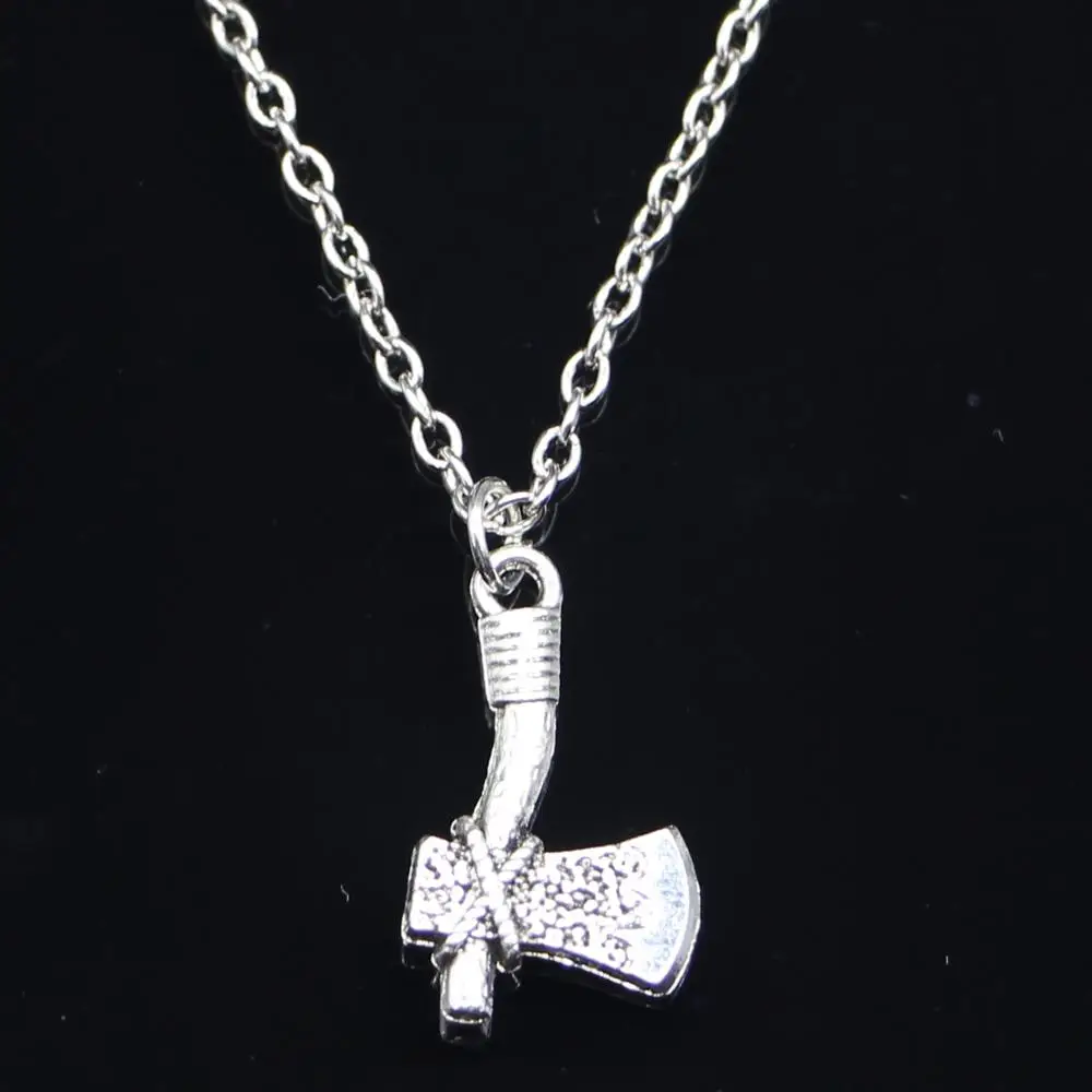 20pcs New Fashion Necklace 22x14mm ax tomahawk Pendants Short Long Women Men Colar Gift Jewelry Choker