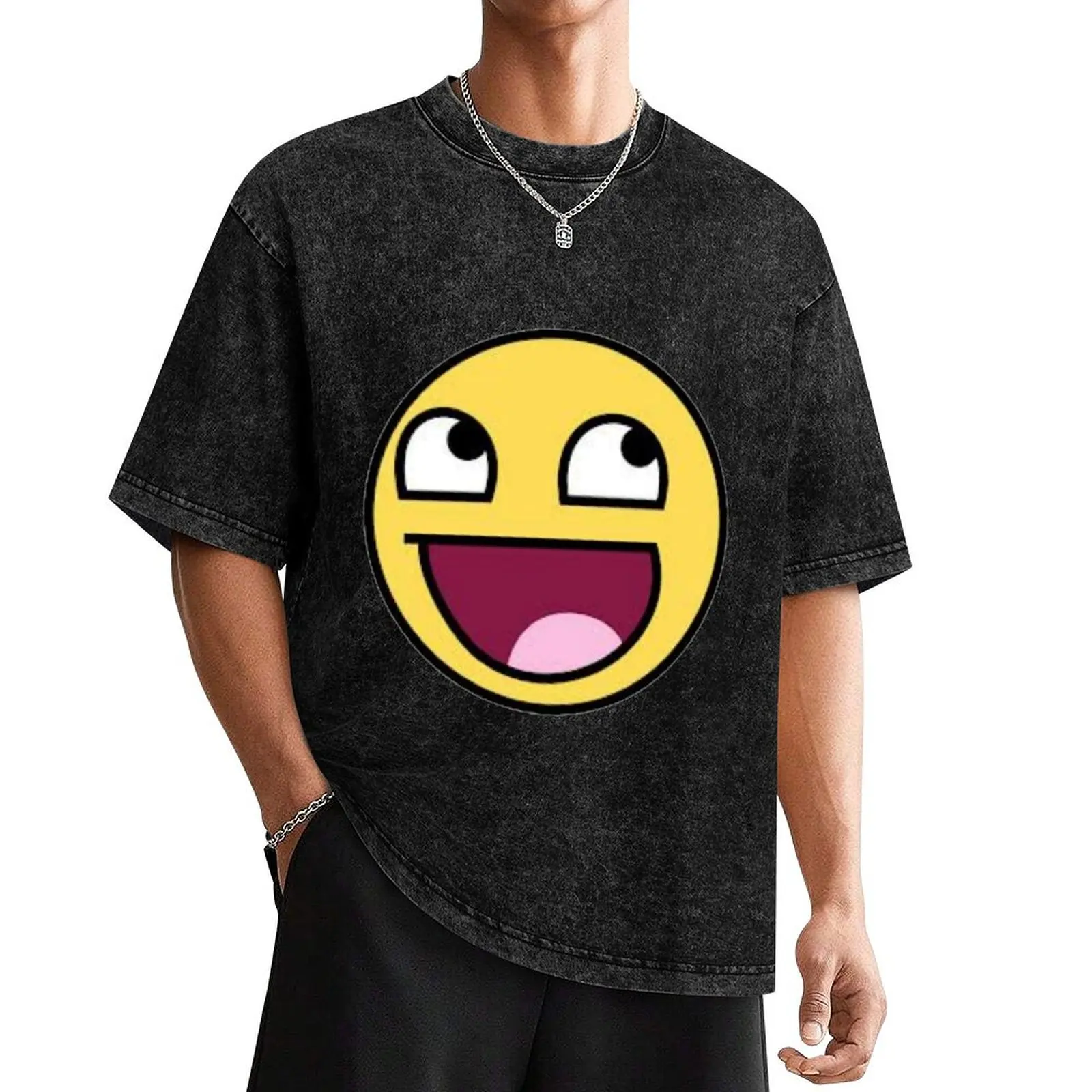 

Epic Face Shirt T-Shirt vintage anime shirt tops blue archive heavyweights mens clothing