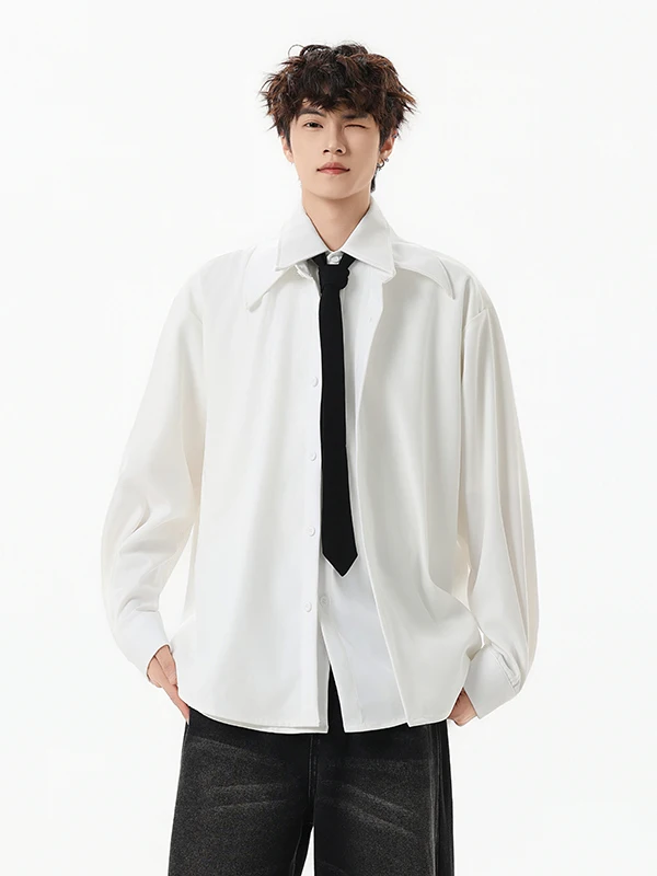 

Мужская повседневная рубашка в клетку, удлиненная, весна-осень, с оригинальным дизайном, высококачественная, от Haome