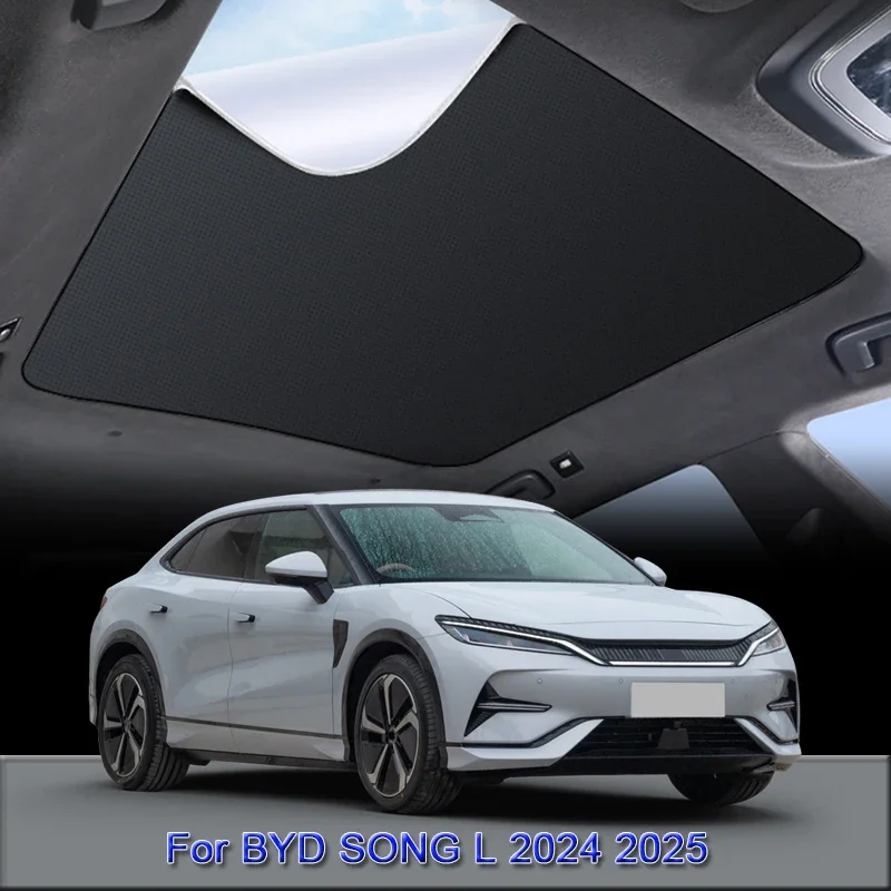 

For BYD SONG L 2024 2025 2026 Car Electrostatic Adsorption Sunroof Sunshade Heat Insulation Skylight Sticker Auto Accessories