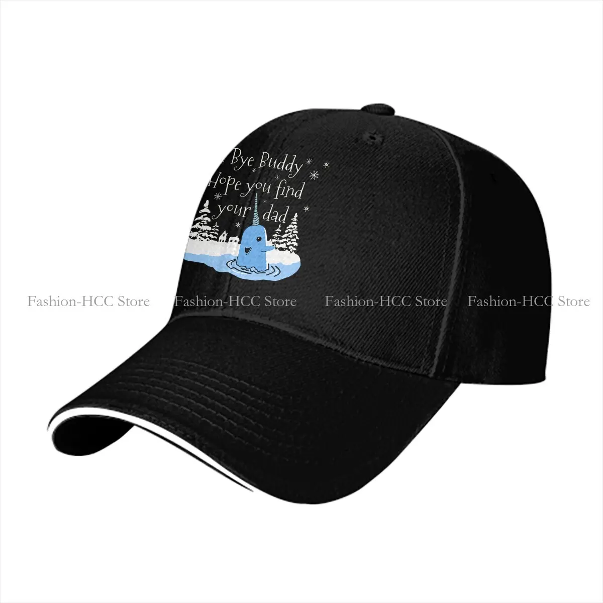 Washed Men's Baseball Cap Bye Buddy Hope You Find Your Dad Trucker Snapback Caps Dad Hat Narwhal