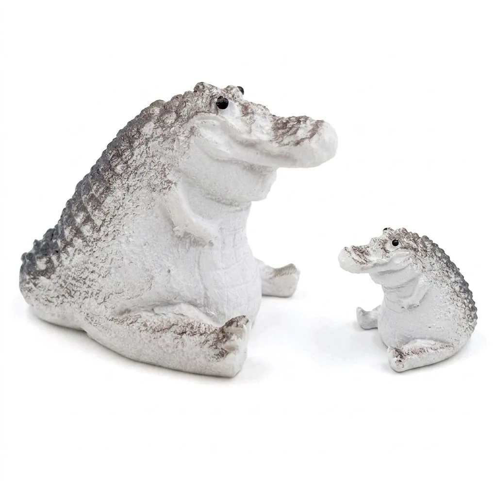 Mini Resin Baby Crocodile Statue Ornaments Garden Courtyard Animal Decorative Sculpture For Outdoor Lawn Home Garden Decoration