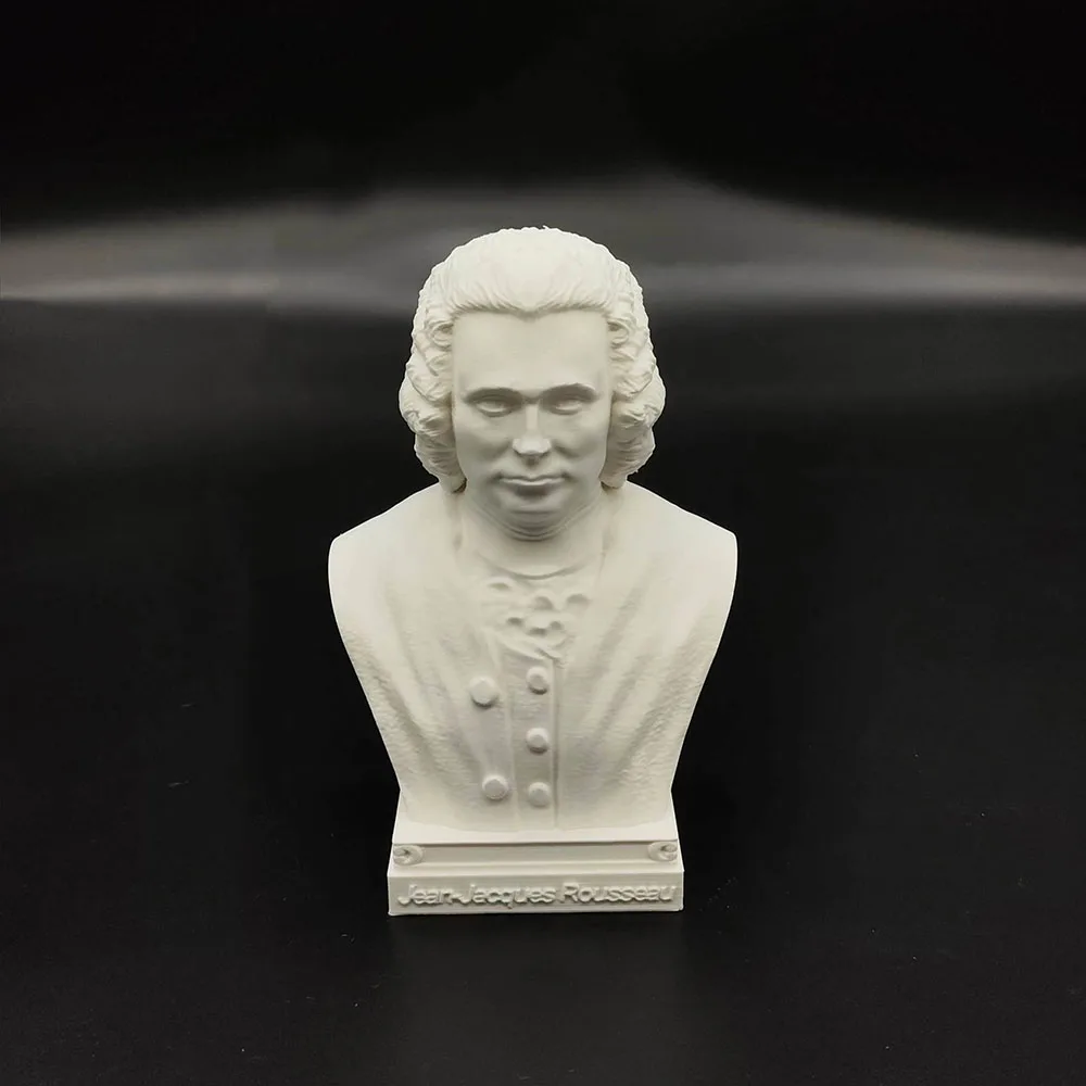 10cm/15cm/25cm French Philosopher Rousseau Statue Ornament 3D Printed PLA Bust Model Figurine Miniature Decoration Craft Gift
