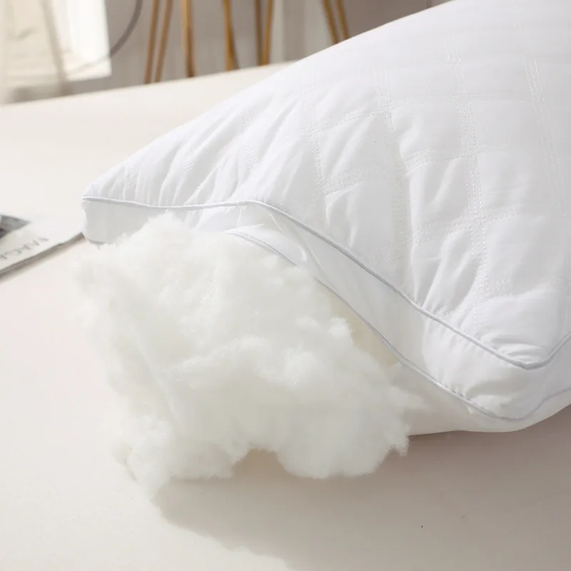 Bedroom Bed Sleep Cervical Pillow Middle-high Pillow Core Frosted Thickened Machine Wash Quilt Cover White 5star Hotel Home