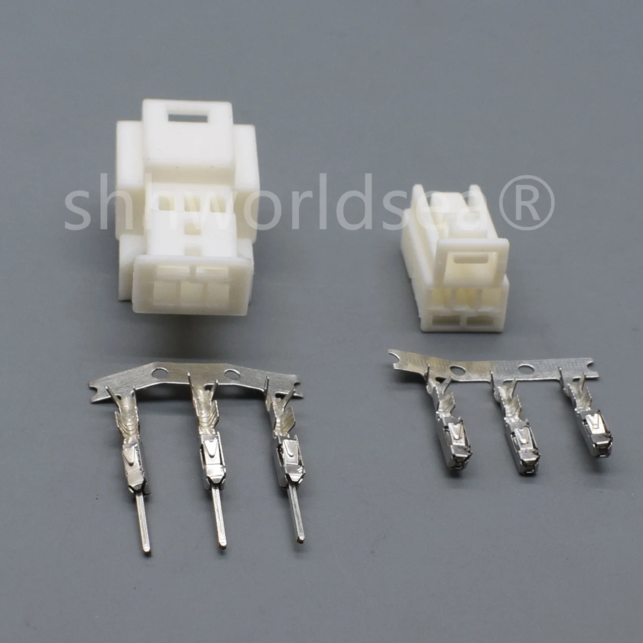 shhworldsea 3 Pin Auto Wiring Terminal Plug Car Male Female Unsealed Socket 0435457828 1-1394450-2 2-1394450-2