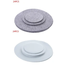 Set of 24 Soft Felt Plate Dividers 3 Sizes Pan Separator Pads Cookware Bakeware Dropship