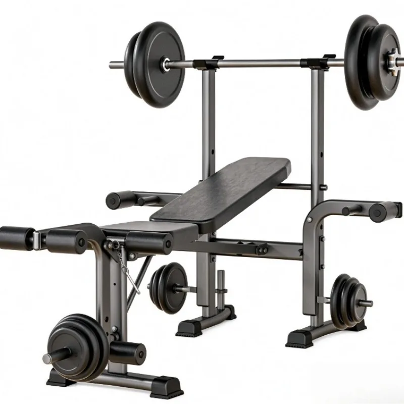 New Multifunctional All In One Foldable Weight Bench Squat Rack Barbell Set Workout Bench Home Gym Equipment Sturdy Durable