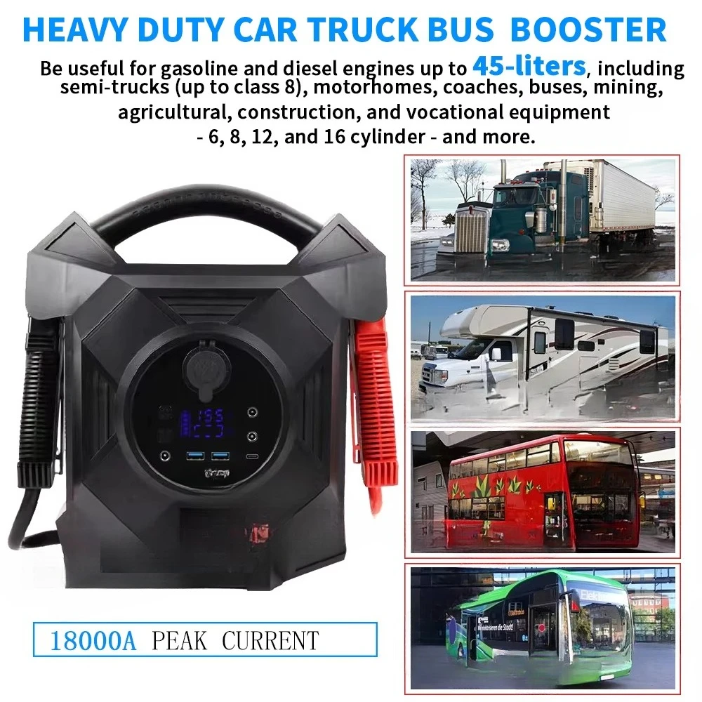 80000mAh Jump Starter 18000A Automatic Heavy Duty Battery Emergency Starter 12 24 Volt