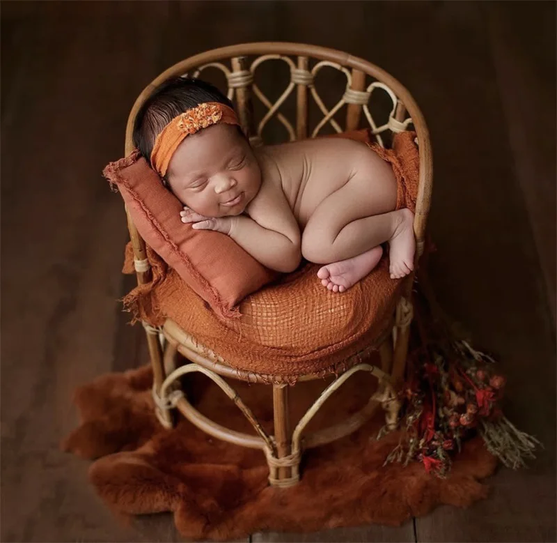 Newborn Photography Props Fotografia Wooden Baby Sofa Rattan Chair Furniture Baby Bed Crib Bench Studio Posing Sofa Accessories