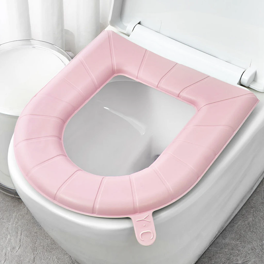 Sticky Toilet Mat EVA Waterproof Closestool Toilet Seat Pad Washable Household Toilet Seat WC Toilet Covers Bathroom Accessories