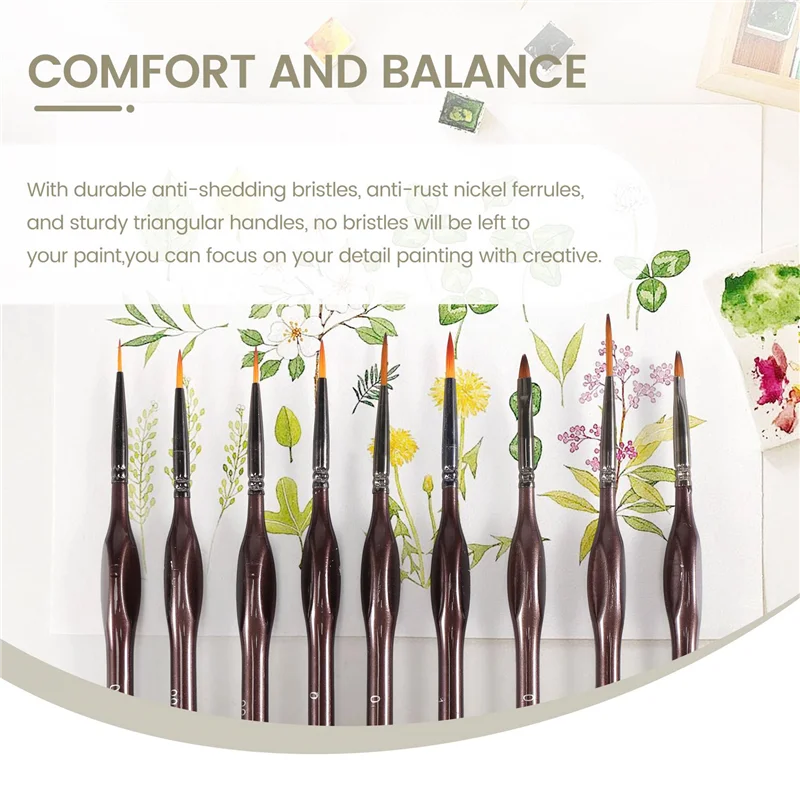 Набор кистей для рисования деталей, набор миниатюрных кистей для рисования 15 шт., профессиональный набор мини-тонких кистей для рисования