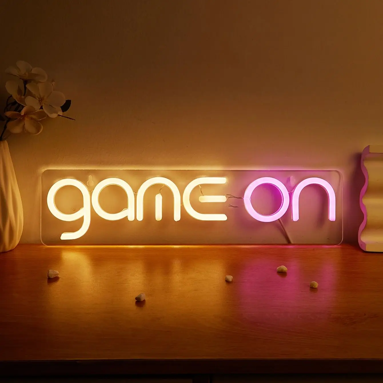 

Светодиодная неоновая вывеска Chi-buy LED Game On с питанием от USB, ночник, 3D-декор для стен, лампа-вывеска для спальни и гостиной