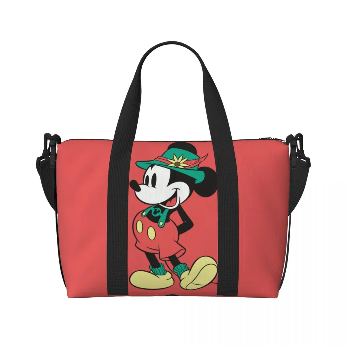 Custom Leprechaun Mickey Mouse Groceries Shopping Tote Bag Women Large Capacity Beach Gym Travel Bags