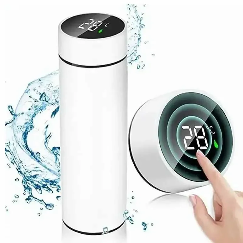 500 ml Smart Wasserflasche Edelstahl Thermoskanne Temperaturanzeige Auslaufsichere Isolierflaschen Kaffeetasse Milchbecher Weihnachtsgeschenk