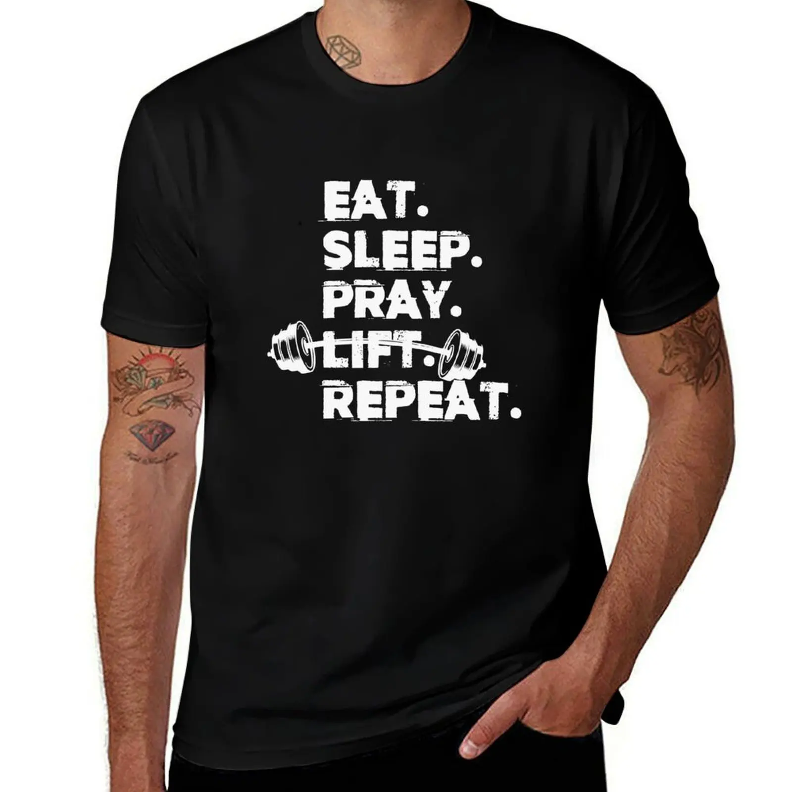 

Футболка Eat Sleep Pray Lift, мужская футболка, хлопковые забавные футболки, мужская футболка