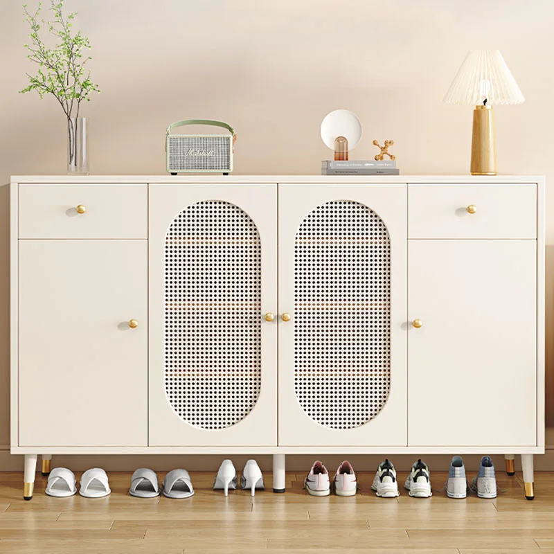 

Rattan Space Saving Shoe Cabinets Vertical Drawer Modern Minimalist Shoe Rack Transparent Adjustable Zapateras Home Furniture