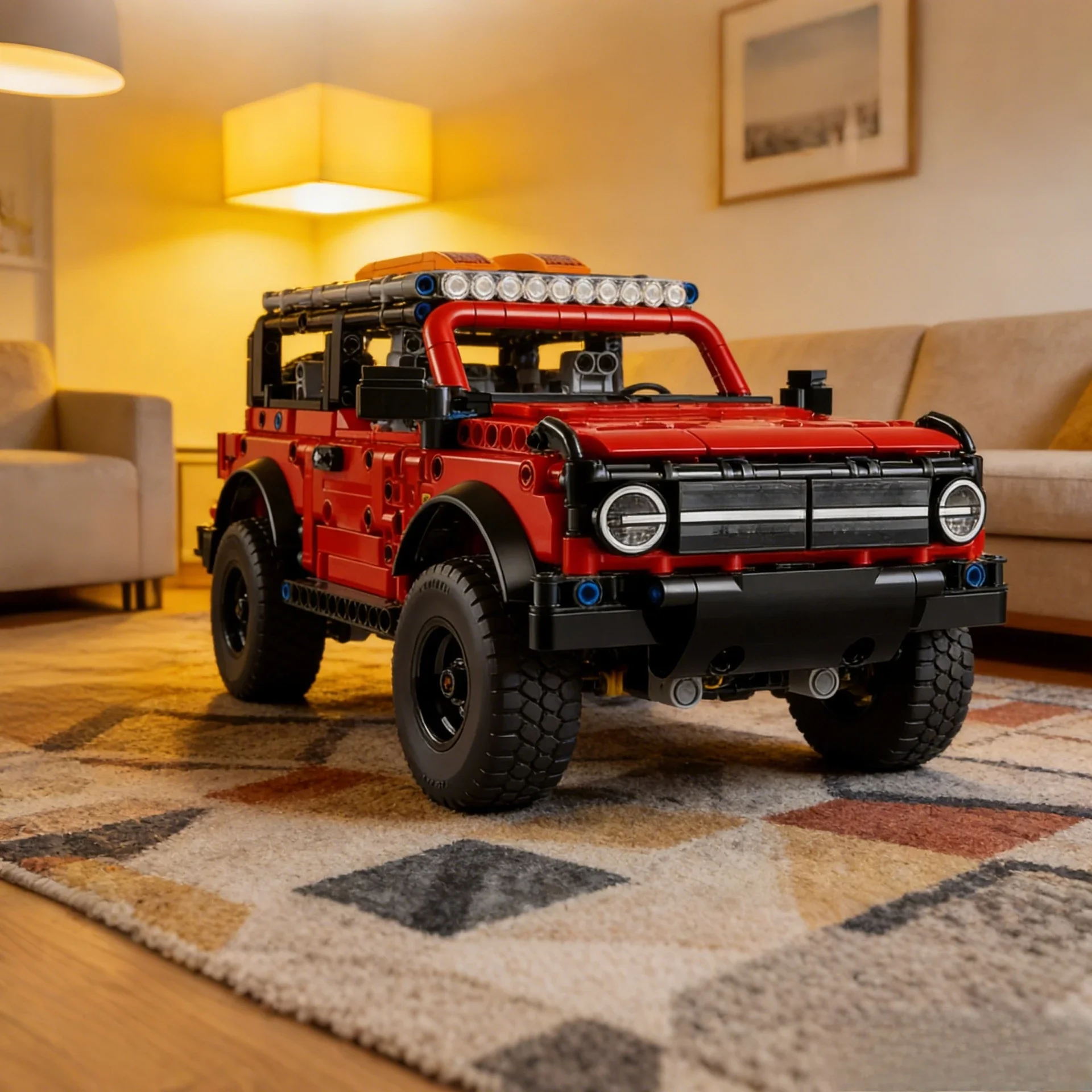 NUOVO 943 pezzi set di costruzione ingranaggi meccanici compatibile 42213 SUV rosso fuoristrada modello di auto giocattolo per bambini compleanno regali di Natale