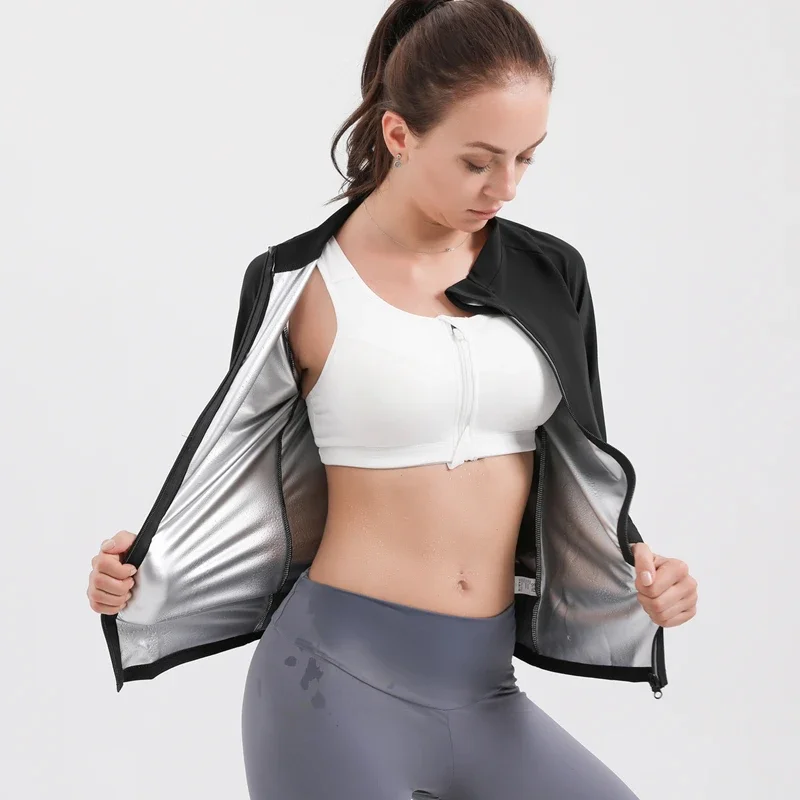 Sauna Top Sweat for Women Plus Size Gym Clothing Sets for Sweating Weight Loss Female Sports Active Wear Slimming Tracksuit