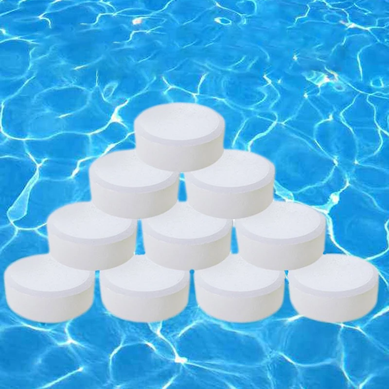 1 Box Swimming Spa Hot Tub Household Cleaning Supplies 50/100g Swimming Pool Cleaning Tablet Chlorine Bromine Tablets Cleaner