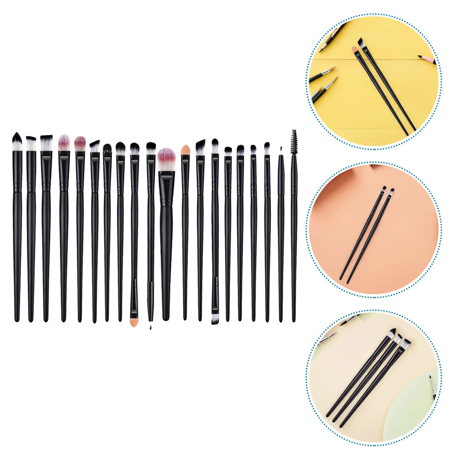 2 set Eye Makeup Brush Set Portable Multi-Function Beauty Tool For Eyeshadow Blending Contouring Precise Eyeliner Application