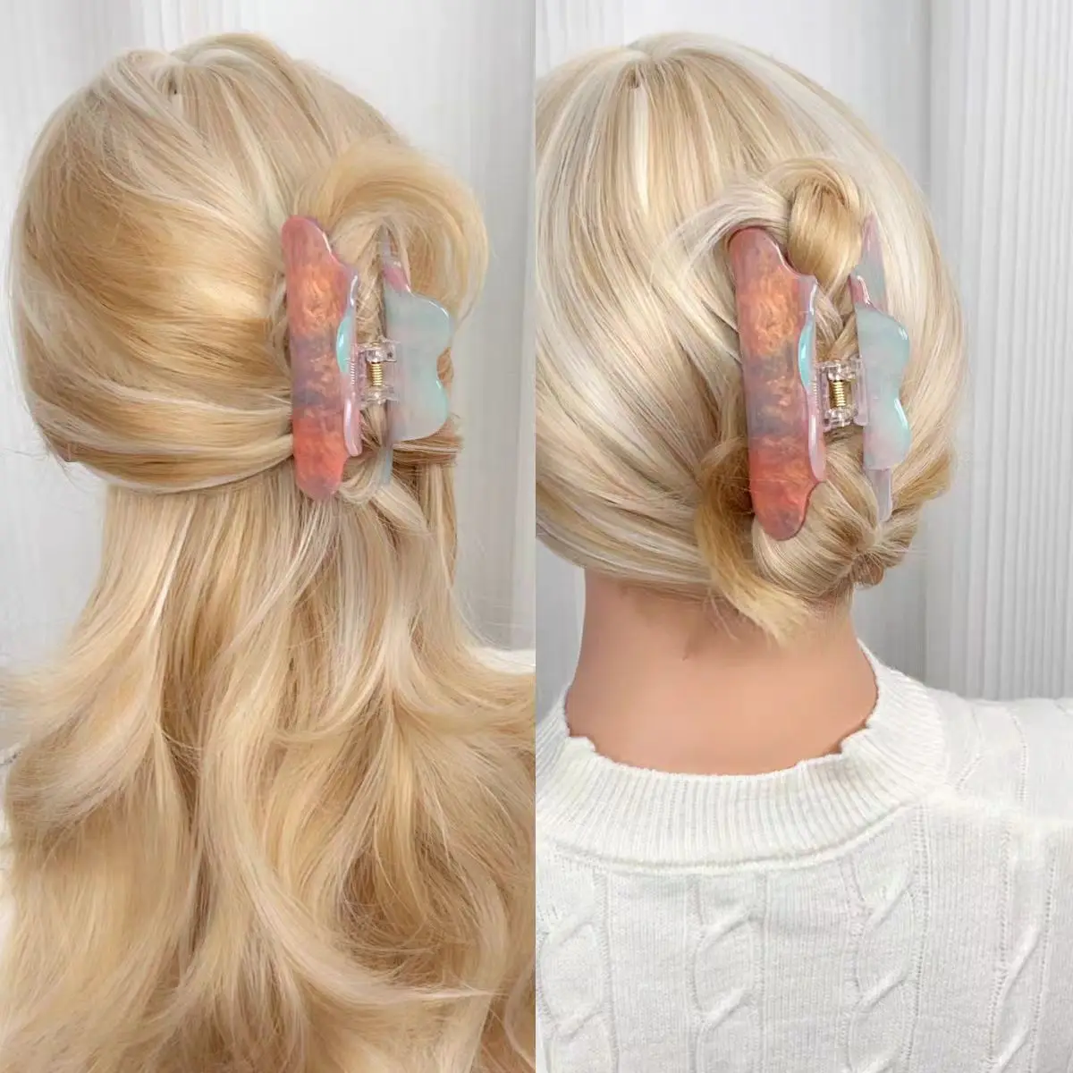 New Personalized Elegant Hairpin, Cloud Delicate Dopamine Ponytail Clip,Color-changing Clip, Senior Woman