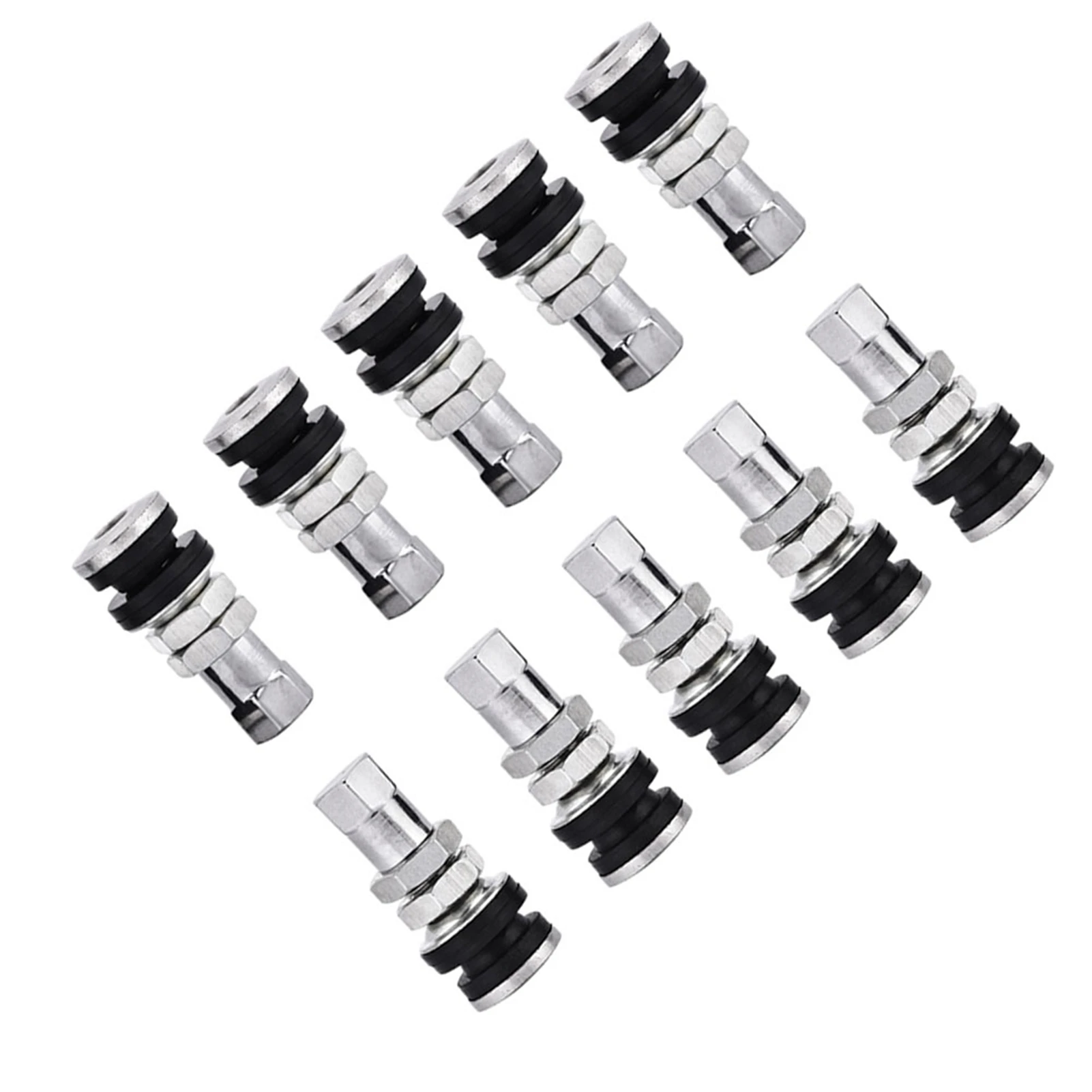 10pcs TR161 Metal Car Truck Motorcycle Bolt In Tire Tyre Valve Short Stems with Dust Cap