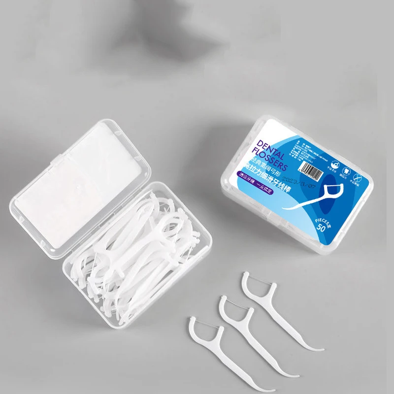1/2/3/5/10 Boxes of Dental Floss 50 Pieces in A Box Portable for Cleaning Teeth Ultra-fine Floss Sticks That Won't Hurt The Gums