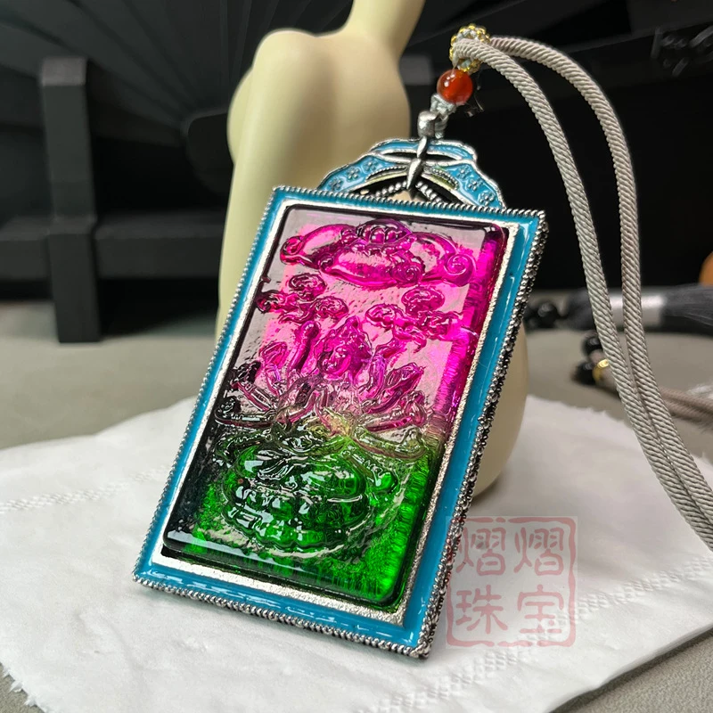 Imitation High-Ice Jadeite Thousand-Handed Guanyin Zodiac Guardian God for the Rat Sign Pendant Sweater Chain, Popular Item from