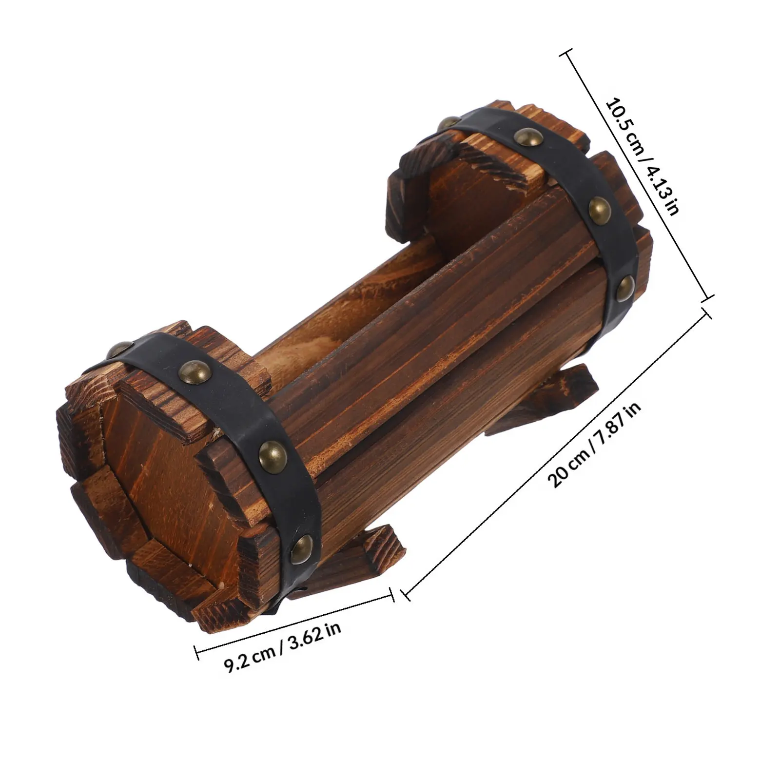 Wood Carbonized Flower Box Outdoor Balcony Barrel Planter Vegetable Succulents Rustic Garden Planter Wood Flower Box