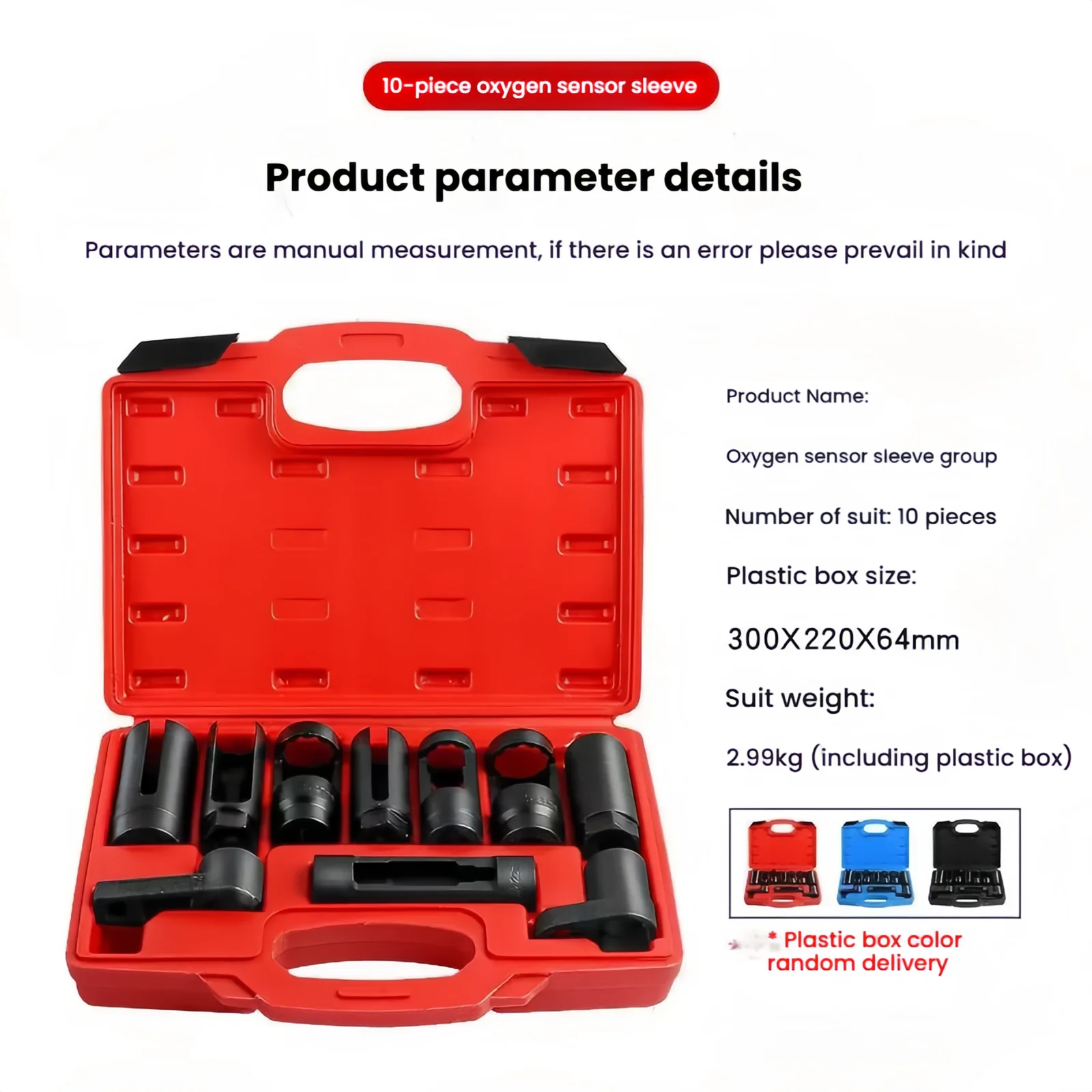 Picture 7: 10Pcs Oxygen Sensor Socket Wrench Disassembly Tools Install Offset Vacuum Sensor Socket 1/2 & 3/8