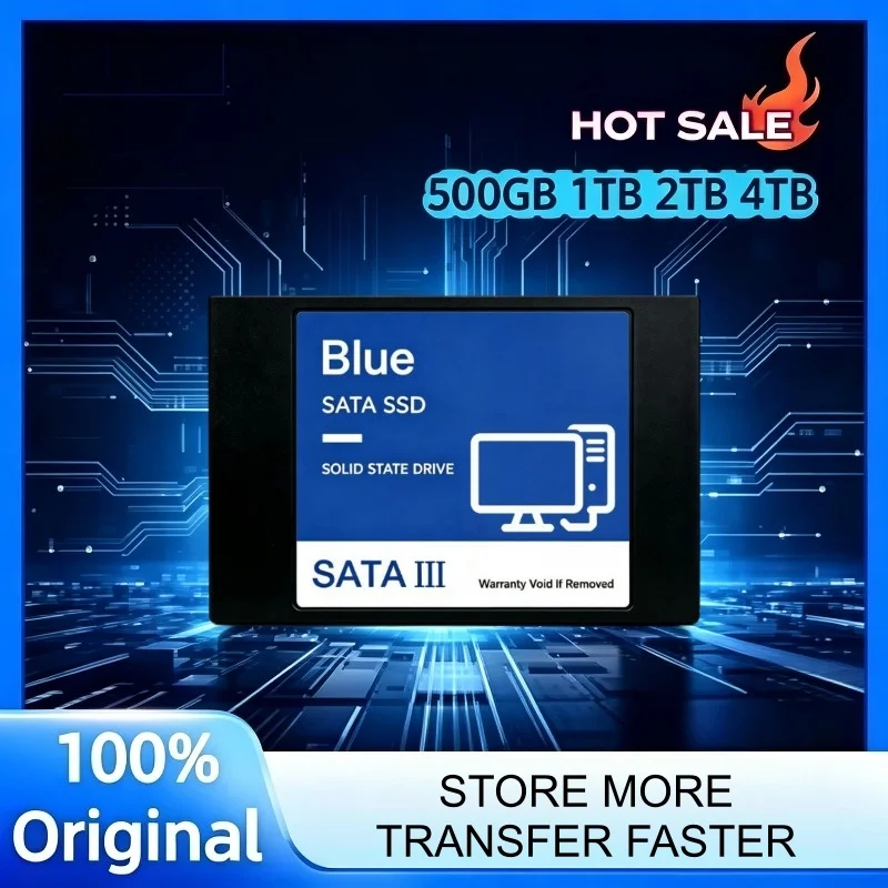 Original Blue SATA SSD 500GB 1TB 2TB 4TB SATA 3.0 2.5" SSD Hard Disk Disc Internal Solid State Drive for Laptop Desktop