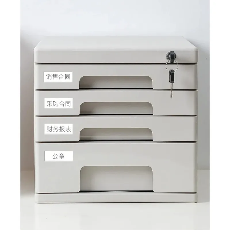 Lockable File Cabinet for Desk, Multi-Layer Drawer Organizer for A4 Paper, Document Holder Box, Office Supply Storage Box