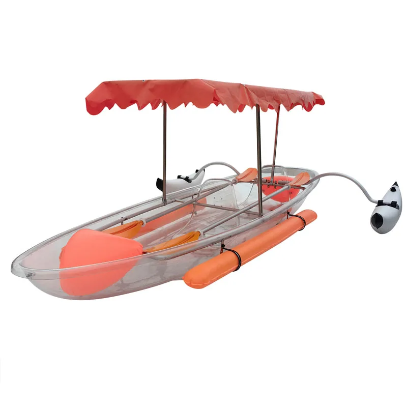 transparent completely canoe multiplayer kayak transparent boat Side buoy of waterproof shed with covered shed on rainy days