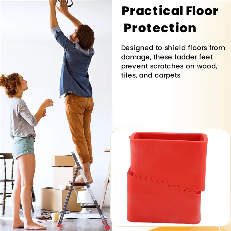 2025年ベストセラー-4個入りステップラダーフットカバー多用途ラダーレッグカバー滑り止めラダーパッドゴム製フットパッド絶縁フットスリーブ