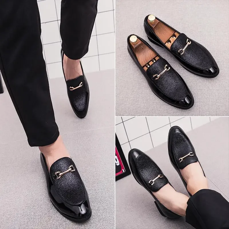 

Suit Men's Shoes Party British Business Dress Casual Small Leather Shoes Men's Bridegroom Wedding Black