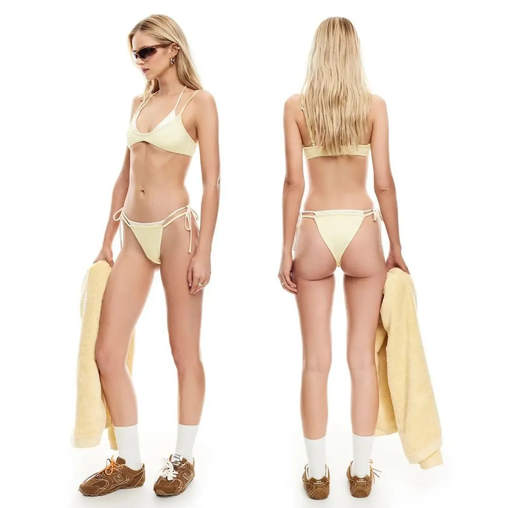 

2Pcs/Set Fashion Summer Dot Bikini Set Casual Beachwear Halter Neck Swimsuit Bathing Suit High-Waisted Beach Bikini Beach