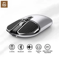 Youpin-ratón inalámbrico antideslizante, 2,4 GHz, tecla de escritorio, 1600 DPI, ajustable, recargable por USB, modelo Dual, silencioso, para oficina y Windows