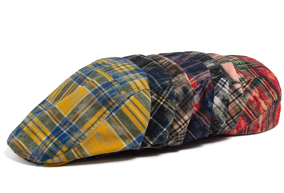 Y2k Plaid Baskenmütze Sommer Frauen Hut Vintage Caps Für Männer Casual Weibliche Sonne Weiche Flache Hüte Visier Newsboy Cap Unisex Einstellbar Neue – Detail 1