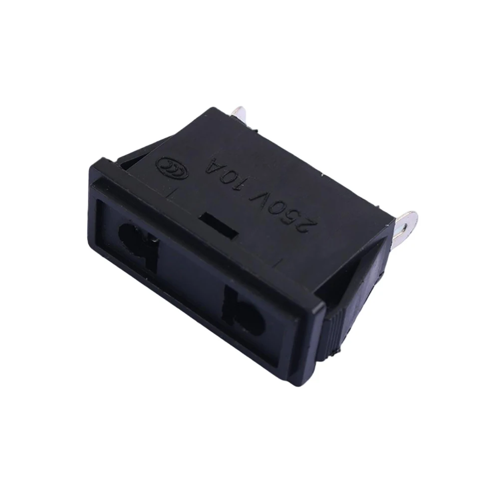 10PCS AC010 AC Power Socket 250V 10A 2-Pin Female Power Jack High Voltage Resistant Universal AC Power Socket for Home Appliance