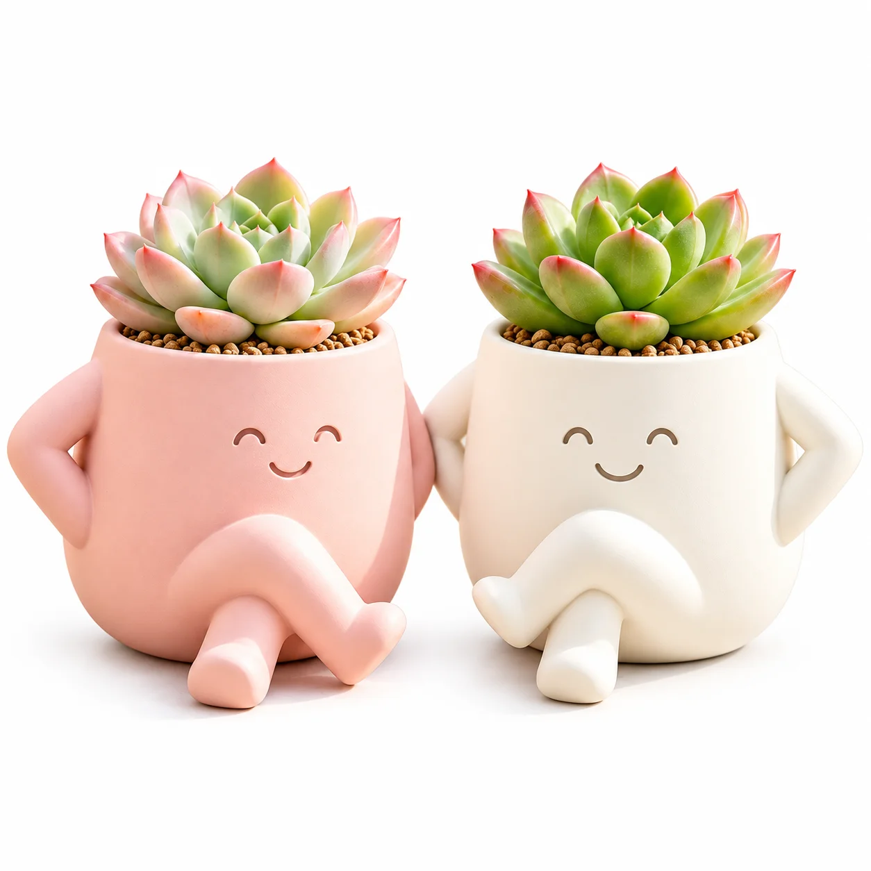 Mini Flower Pot 3D Printed Cute Planter Succulent Plant Pot Desktop Pen Holder Lightweight Plastic Home Office Decor Gift
