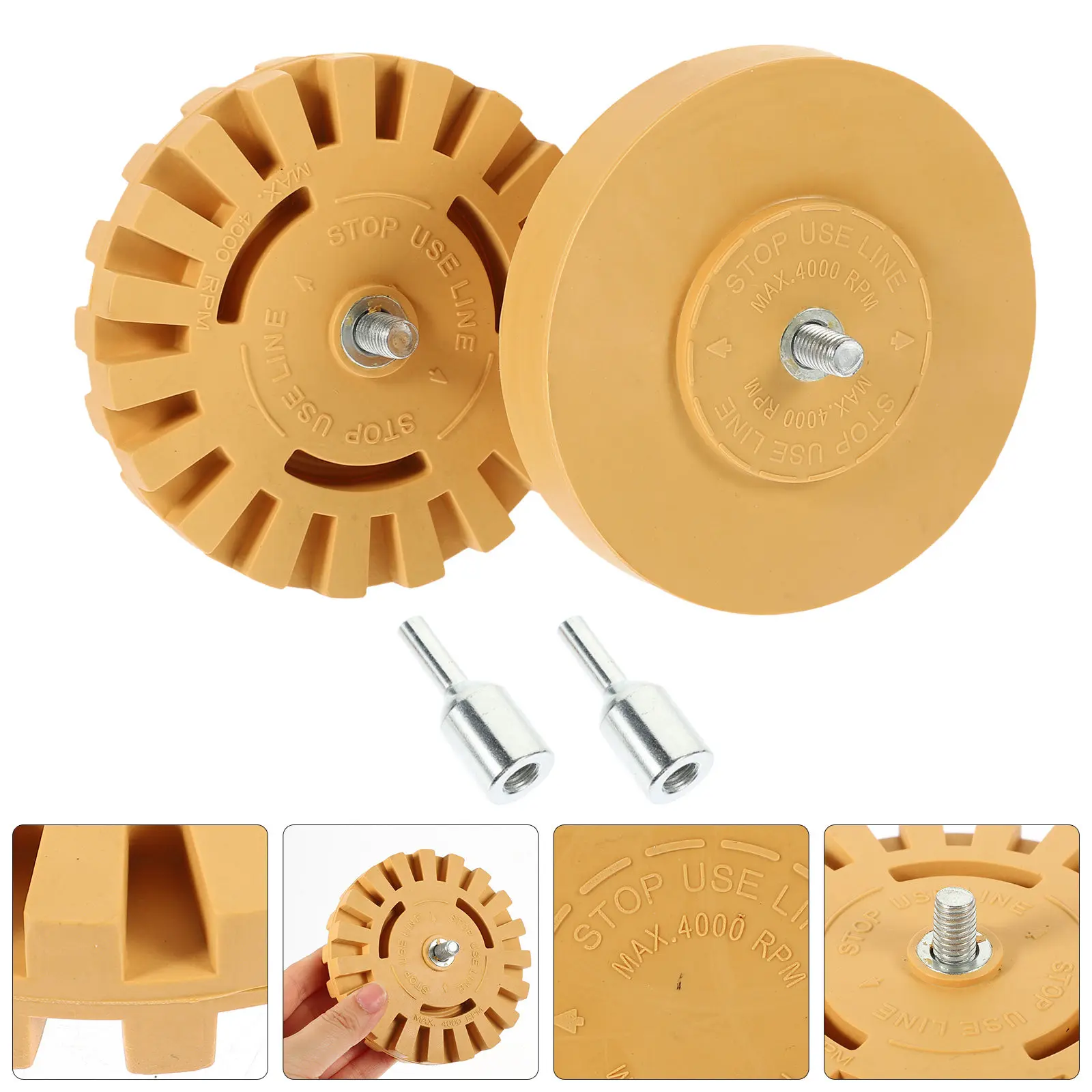 

2Pcs 100mm Rubber Eraser Wheel for Car Truck Decal Remover Sticker Tool Adhesive Cleaner Paint Surface Nail Polish Vinyl