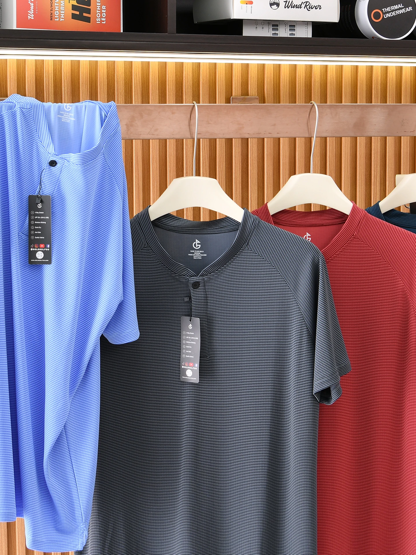 Men's Summer Outdoor Sports Stripe Quick Dry Short Sleeve T-Shirt Breathable Moisture Absorbent Henry Collar Polyester Fiber